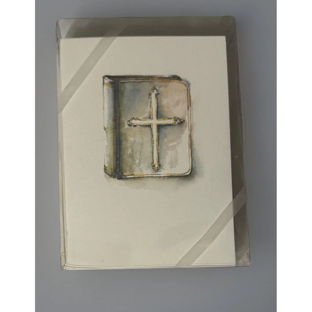 Vintage Oddballs Watercolor Ecru Note Cards - Bible - Baptism - 10 Pk